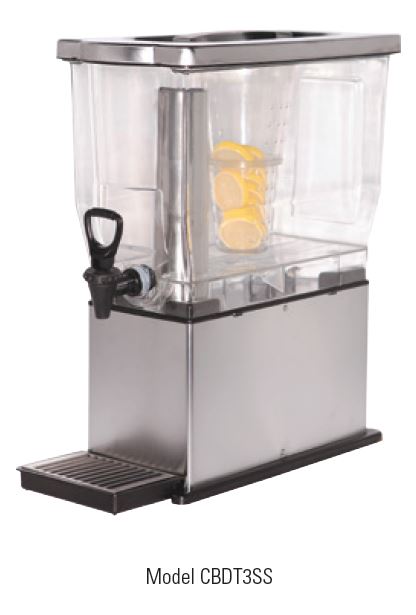 3 Gallon Plastic Beverage Dispenser with Stainless Steel Base